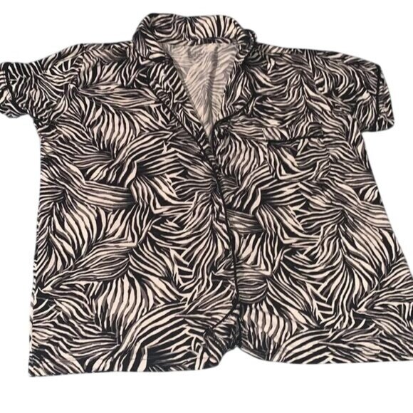 Studio Badger Mischka Zebra Print Pajama Set Women S 100% Cotton - Picture 4 of 11